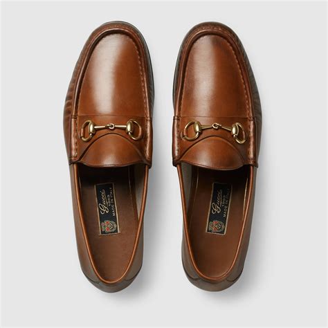 brown gucci loafers with back|men Gucci loafers brown style.